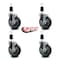 Service Caster 5'' Thermoplastic Rubber Swivel 1-1/2'' Expanding Stem Caster Set with Brake, 4PK SCC-EX20S514-TPRB-TLB-112-4 - alternate 3